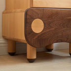 Lumendat Contemporary Creative Kids Rectangular Bear Beech Wood Nightstand 1-Drawer For Bedroom Lumendat