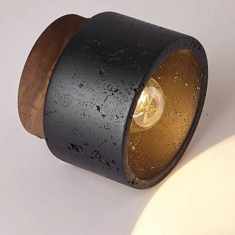 Modern Minimalist Cylinder Stone 1-light Flush Mount Ceiling Light for Bedroom