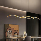 Nordic Minimalist Long Strip Wave Design Island Light LED Chandelier Lumendat