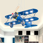 Lumendat Contemporary Creative Kids Aircraft Hardware Acrylic LED Chandelier For Bedroom Lumendat