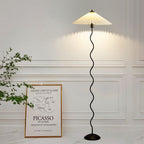 Vintage Fabric Pleated Shade 1-Light Standing Floor Lamp Lumendat