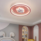 Lumendat Contemporary Creative Childlike Spaceman Rabbit Design LED Kids Flush Mount Ceiling Light For Bedroom Lumendat