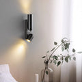 Modern Minimalist Rotatable Cylinder Metal Glass 2-Light Wall Sconce Lamp For Bedroom Lumendat