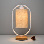 Nordic Linen White Ring 1-Light Dimmable Table Lamp Lumendat