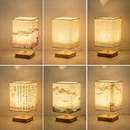 Contemporary Creative Fabric Square USB LED Table Lamp For Bedroom Lumendat