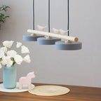 Nordic Creative Bird & Wood Round Island Light LED Chandelier – 6 Colors modern luxury lighting fixture