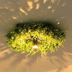 Creative Decorative Green Plant Flush Mount Ceiling Light
