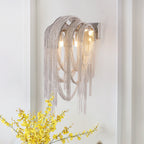Lumendat Postmodern Luxury Aluminum Chain Tassel 2-Light Wall Sconce Lumendat