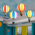 Scandinavian Modern Creative Hot Air Balloon Iron Acrylic 1-light Pendant Light BulbSquare