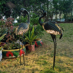 Contemporary Creative Iron Animal Crane LED Solar Waterproof Lawn Landscape Light For Outdoor Patio Lumendat