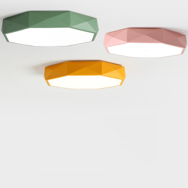 Nordic Macaron Diamond Geometry Iron Acrylic LED Flush Mount Ceiling Light BulbSquare