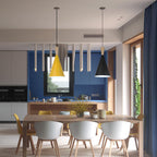 Contemporary Scandinavian Cone Round Aluminum 1-light Pendant Light for Bedroom BulbSquare