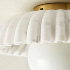 Modern Luxury Imitation Marble Flower-Shaped 1-Light Semi-Flush Mount Ceiling Light Lumendat