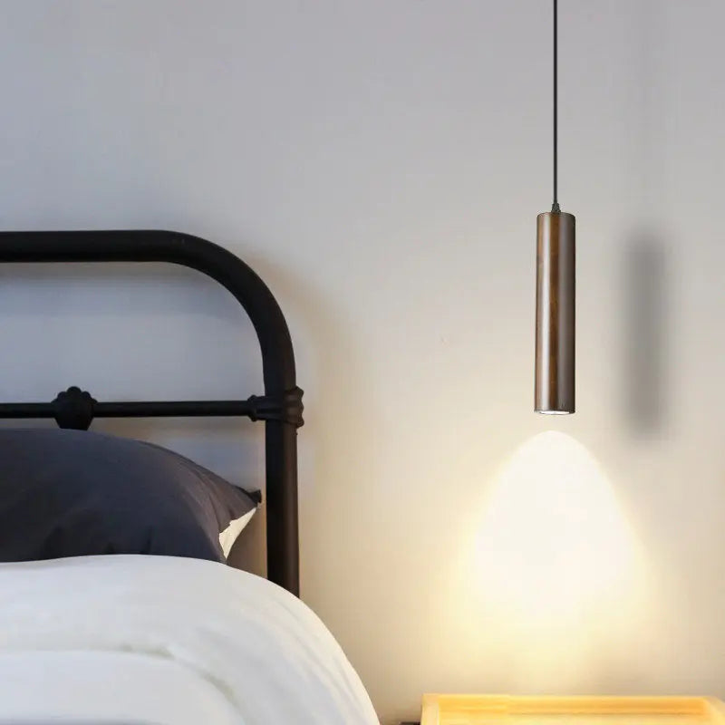 Modern Minimalist Wood Cylinder LED Pendant Light modern luxury lighting fixture