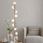 Contemporary Scandinavian Cylindrical Metal Glass 9-Light Standing Floor Lamp For Living Room Lumendat