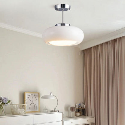Contemporary Scandinavian Oval Iron Copper Glass 1-light Pendant Light for Bedroom