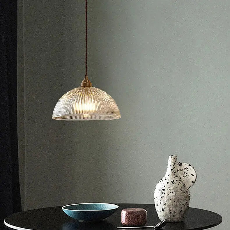 Modern Simple Clear Glass Dome Pot Lid 1-light Pendant Light Lumendat