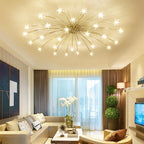 Contemporary Creative Full Of Star Iron 12/21/28 Light Flush Mount Ceiling Light For Living Room Lumendat