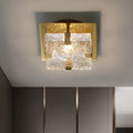 Nordic Luxury Crystal Cube LED Semi-flush Mount Ceiling Light