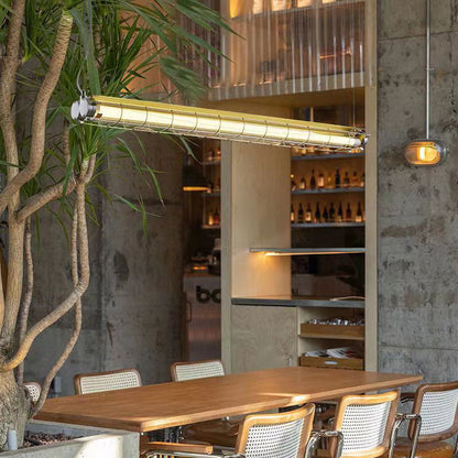 Contemporary Industrial Long Metal Acrylic 1/2 Light Island Light Chandelier for Dining Room