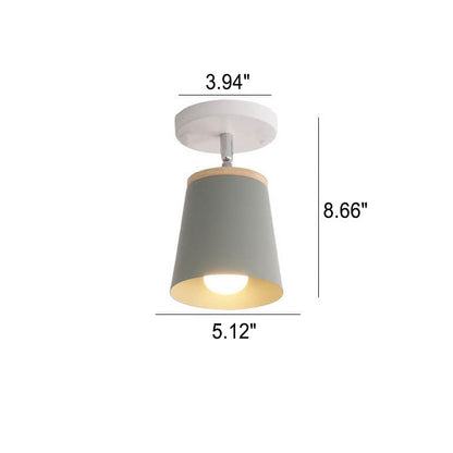 Nordic Macaron Column 1-light Semi-flush Mount Ceiling Light