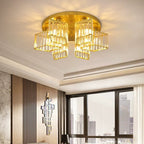 Modern Luxury Diamond Shaped Iron Crystal 3/4/5/6 Light Semi-Flush Mount Ceiling Light Lumendat