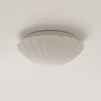 Modern French Cream Shell Glass LED Flush Mount Ceiling Light BulbSquare