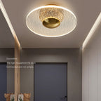 Modern Minimalist Round Flower Square Acrylic Metal LED Semi-Flush Mount Ceiling Light For Bedroom