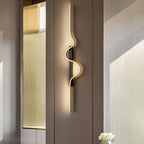 Modern Minimalist Aluminum Corrugated Strip Iron Frame LED Wall Sconce Lamp For Bedroom Lumendat