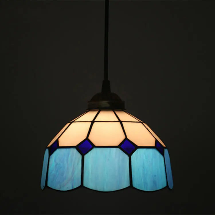 Tiffany Stained Glass Dome Shade European 1-light Pendant Light Lumendat