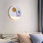 Lumendat Contemporary Creative Iron Resin Round Astronaut LED Wall Sconce Lamp For Bedroom Lumendat