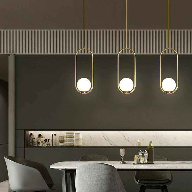 Modern Light Luxury Minimalist Oval Glass Orb 1/2-light Pendant Light BulbSquare