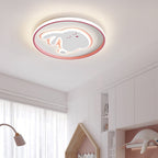 Lumendat Contemporary Creative Cartoon Rabbit Iron Acrylic LED Kids Flush Mount Ceiling Light For Bedroom Lumendat