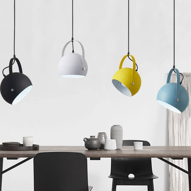 Nordic Macaron Aluminum Semicircle 1-light Pendant Light
