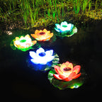 Creative Lotus Flower Waterproof Solar LED Outdoor Patio Pond Water Floating Light Lumendat