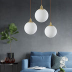 Contemporary Nordic Minimalist White Orb 1-Light Pendant Light For Bedroom Lumendat