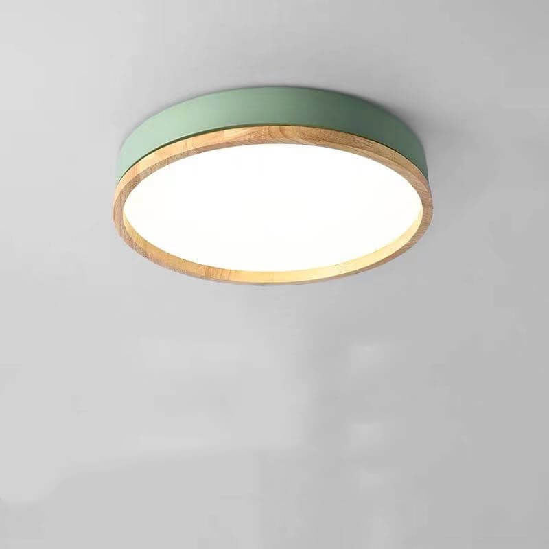 Simple Macaron Round Acrylic LED Flush Mount Ceiling Light BulbSquare