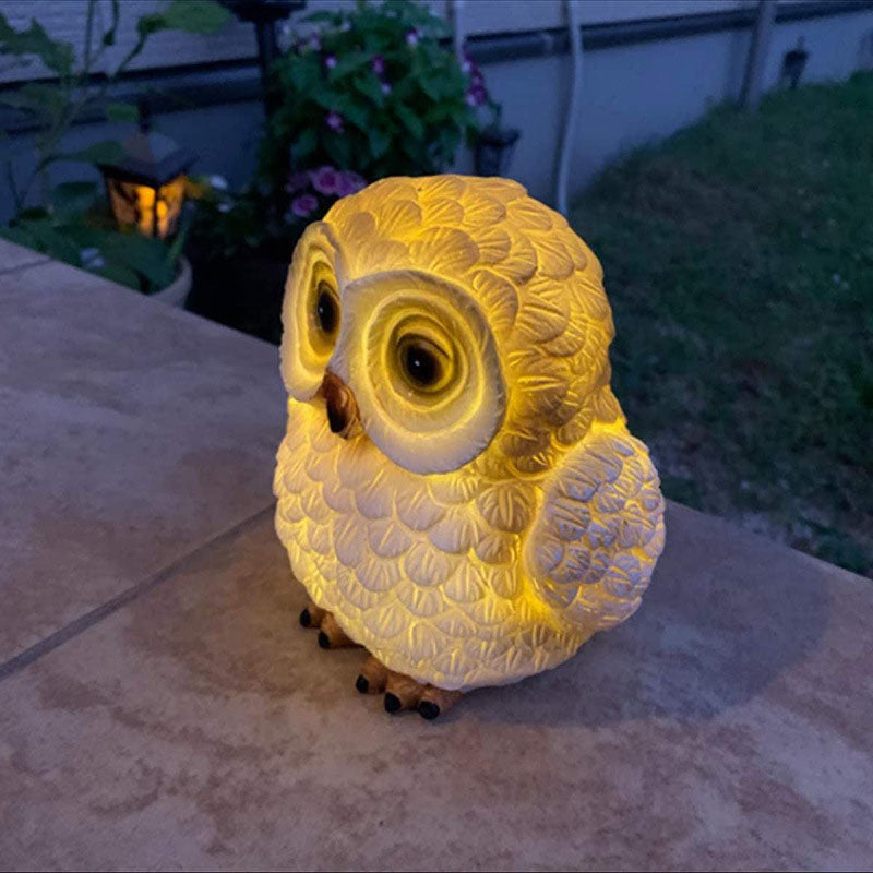 Solar Modern Creative Resin Owl Decoration LED Outdoor Landscape Light Lumendat