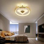 Lumendat Creative Simplicity Round Crown Diamond Acrylic Shade LED Kids Flush Mount Ceiling Light Lumendat