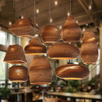 Contemporary Retro Paper Elliptic Spherical Bell Trapezoid Semicircle Polygonal 1-light Pendant Light for Dining Room BulbSquare