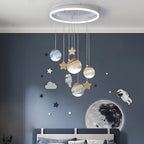 Lumendat Contemporary Scandinavian Space Planet Acrylic Glass Round Shade LED Kids Flush Mount Ceiling Light For Bedroom Lumendat
