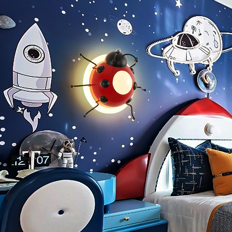 Lumendat Contemporary Creative Cartoon Beetle Acrylic LED Kids Wall Sconce Lamp For Bedroom Lumendat