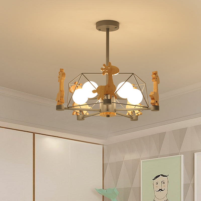 Lumendat Scandinavian Modern Children's Giraffe Diamond Pentagram Iron 5-Light Island Chandelier Lumendat