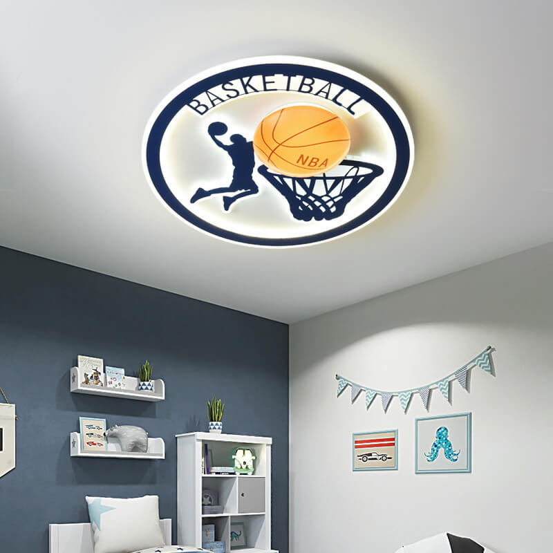 Lumendat Creative Simplicity NBA Basketball Acrylic LED Kids Flush Mount Ceiling Light Lumendat