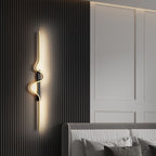 Modern Minimalist Aluminum Corrugated Strip Iron Frame LED Wall Sconce Lamp For Bedroom Lumendat