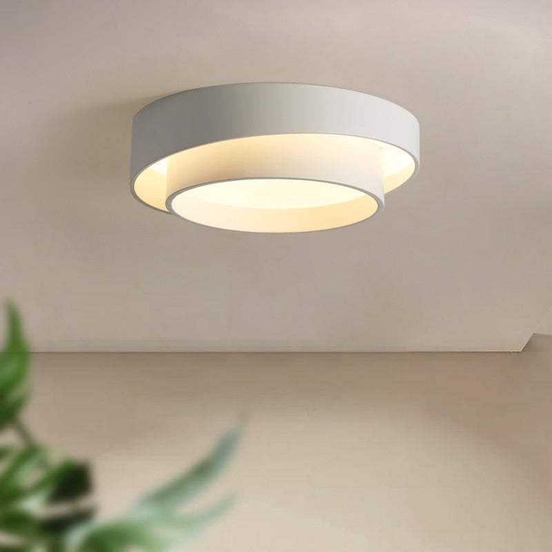 Modern Minimalist Overlapping Round LED Flush Mount Ceiling Light BulbSquare