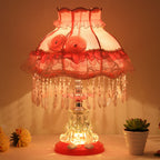 European Style Wedding Fabric Glass 1-Light Table Lamp Lumendat