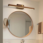 Nordic Minimalist Beechwood Copper Cylinder LED Bathroom Vanity Mirror Front Wall Sconce Lamp For Living Room & Bathroom Lumendat