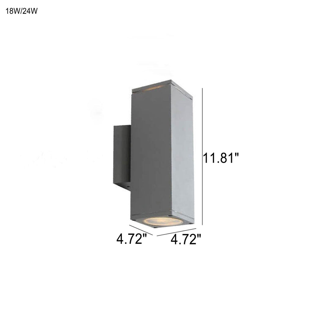 Modern Minimalist Square Column LED Luminous Outdoor Waterproof Wall Sconce Lamp Lumendat