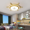 Lumendat Modern Children's Pirate Ship Rudder Iron Acrylic LED Flush Mount Ceiling Light Lumendat